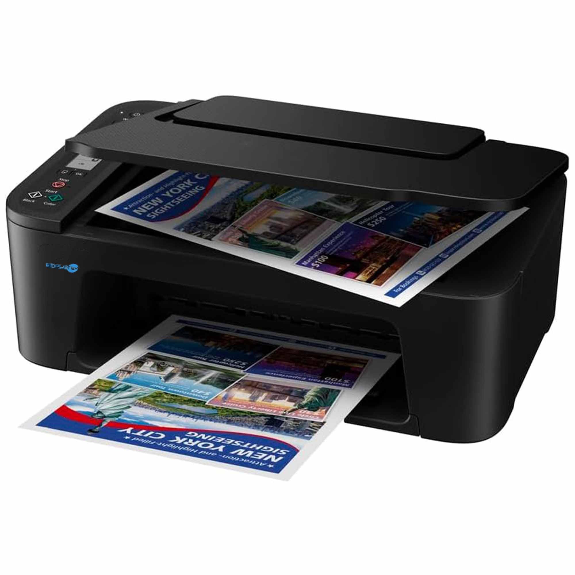 SIMPLETEK - Stampante Inkjet Multifunzione a colori - WIFi Dual Band USB - Display LCD | Stampa, Scan, Copia | Ideale per casa e ufficio