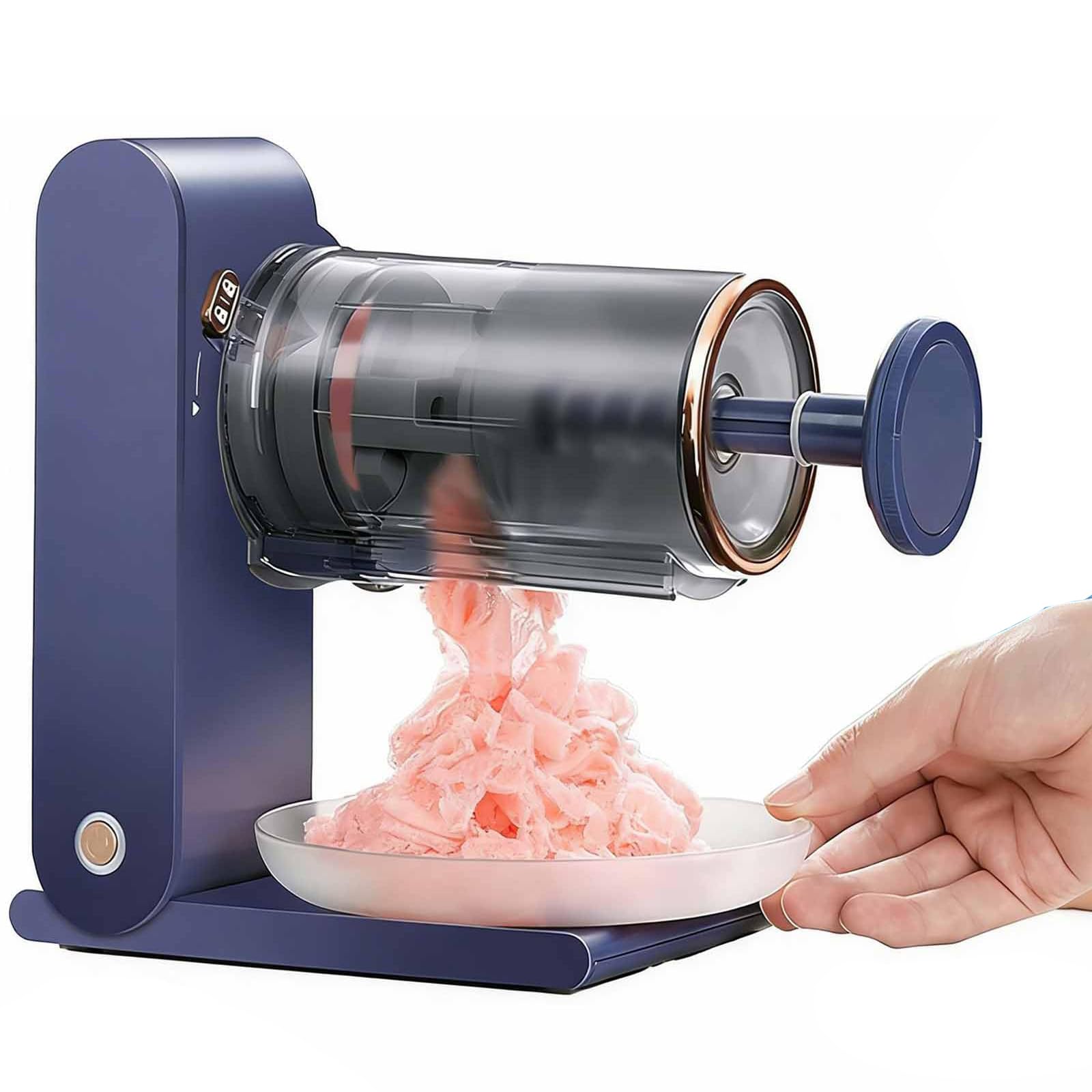 Máquina de afeitar de hielo eléctrica portátil, trituradora de hielo recargable con bloqueo de seguridad, 13000 RPM de un solo toque para granizados, cócteles y postres