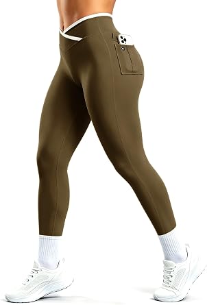 SEASUM Womens High - Waist Cargo Leggings with Pockets, Butt Lifting Yoga Pants for Gym, Workout & Casual Wear