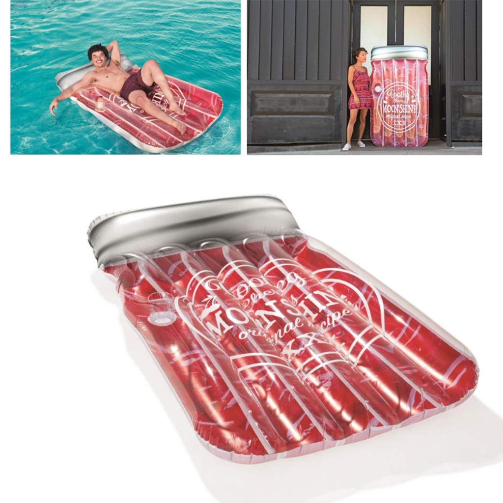 LIJUEZL 190x114cm Inflatable Floating Row Water Float, Colorful Multicolor Outdoor Swimming Pool Inflatable Float Rafts for Summer Party Adult Kids