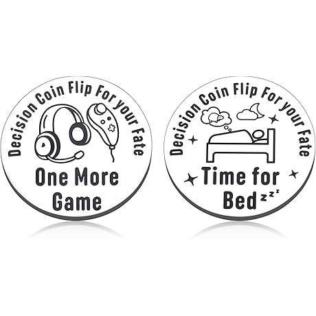 Funny Decision Maker Coin for Gamers Boys Girls Men Women Boyfriend