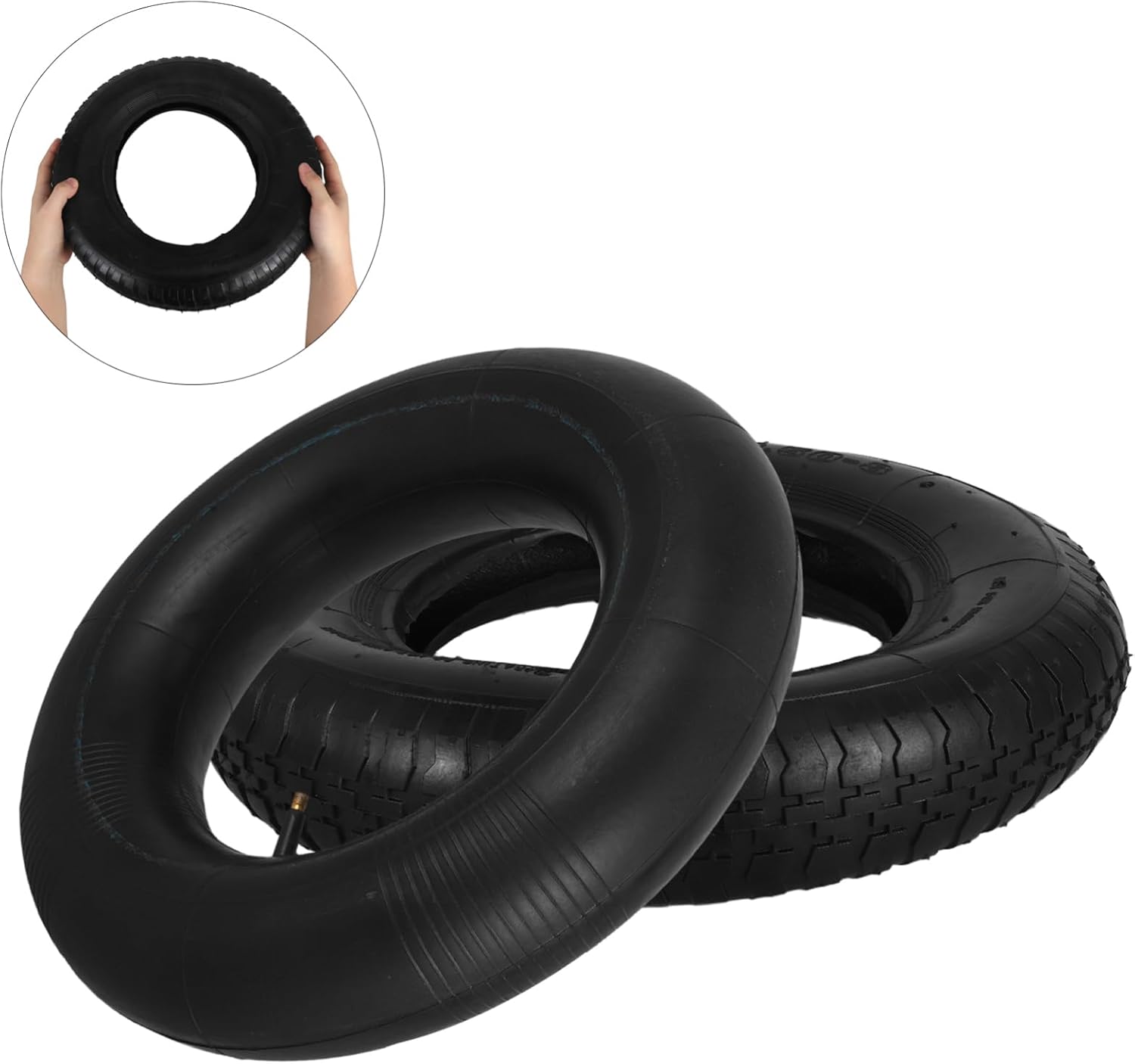 YARNOW Replacement Trolley Tires Inner Tube Set Straight Valve for Garden Carts Beach Wagons Electric Scooters