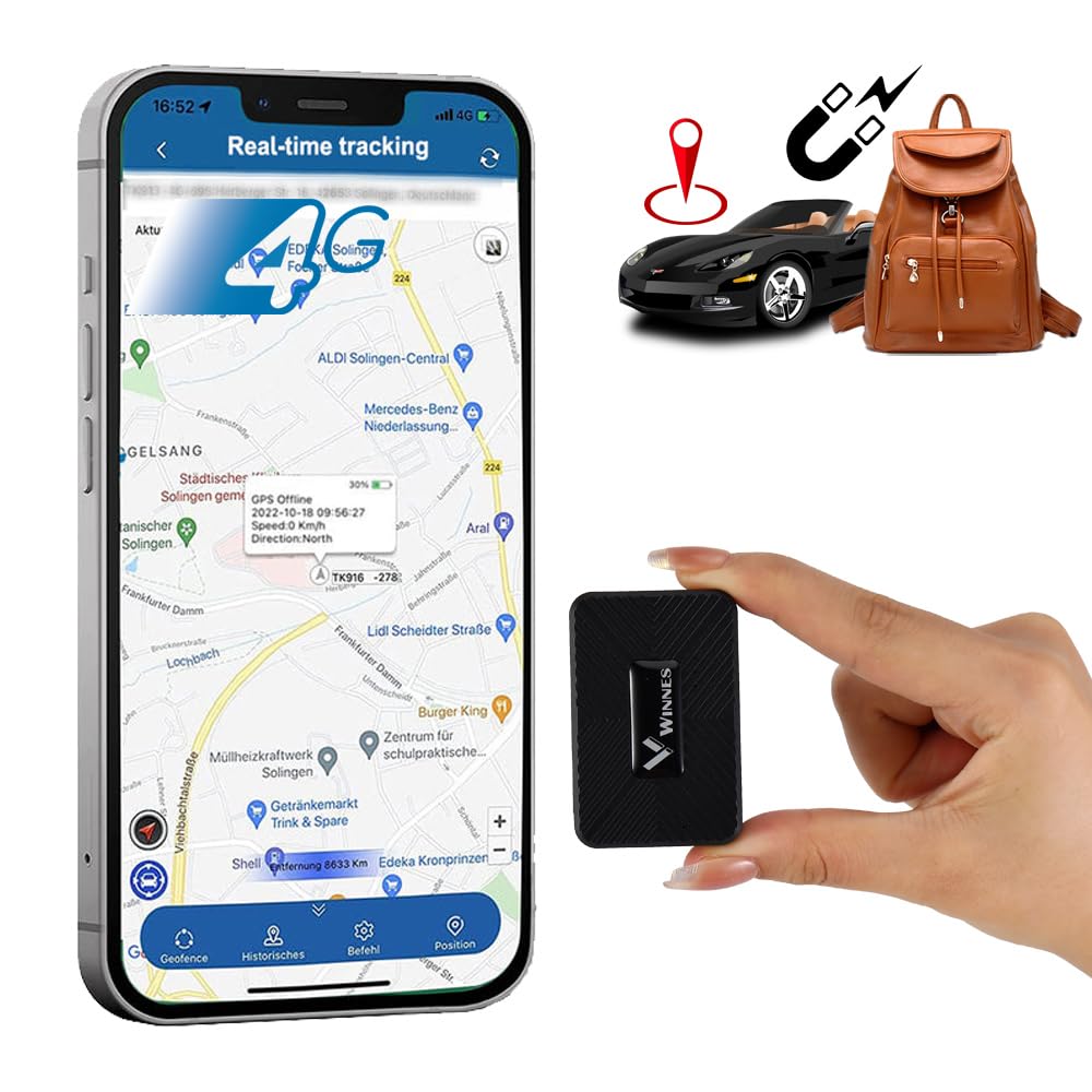 Winnes 4G GPS Tracker: SMS, APP, Webseiten-Positionierung, Anti-Diebstahl & Anti-Verlust, Geofence, mehrere Alarmmodi, Kinder-Positionierung, Magnetischer TK913