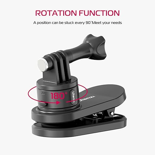Miniatura 7 de ULANZI Soporte de mochila para cámara de acción, Go Quick II, clip de succión magnética, soporte de abrazadera de liberación rápida, soporte para