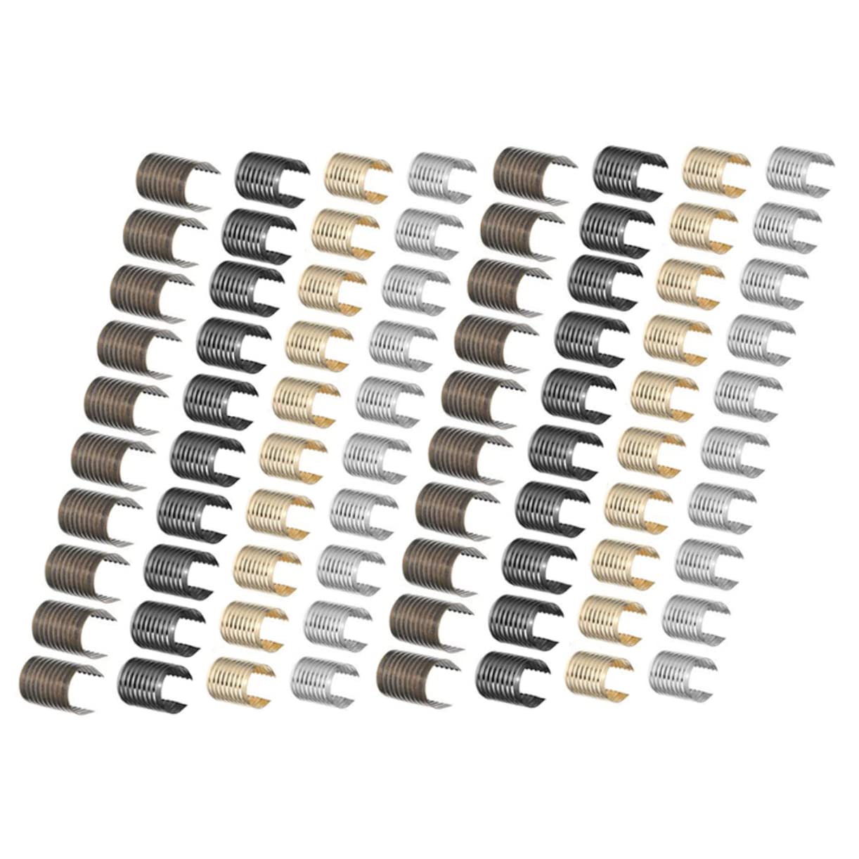 Veemoon 160Pcs Leather Rope Clips for Jewelry Making Durable Crimp Fasteners for Crafts Wide Long Each Light and