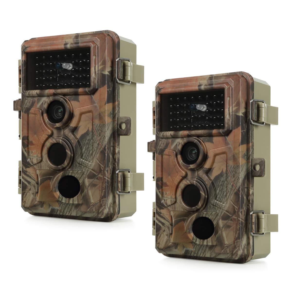 Folgtek 2-Pack Trail & Game Cameras 32MP 1296P with Night Vision PIR Motion Activated IP66 Waterproof 120° Wide Angle 0.1s Trigger Time for Wildlife, Backyard & Farm Security