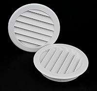 Vista 6 de JSP Manufacturing - Rejilla de ventilación de 3" redonda de plástico para soffit, pantalla para reptiles, rejilla de ventilación (12, Blanco)