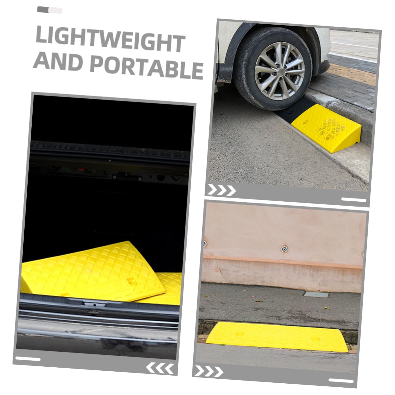 Unomor Heavy Duty Rubber Ramp Driveway Slope Mat for Cars Wheelchair Access Utvs