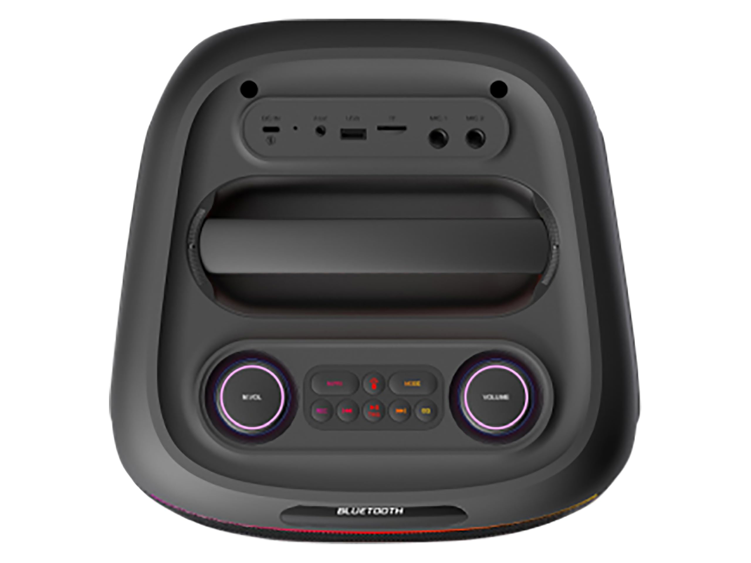 Denver BPS-270 - Altoparlante Bluetooth per feste con woofer da 8", microfono BT, 40 W RMS, TWS, effetti di luce LED, USB, MicroSD, AUX, karaoke e batteria