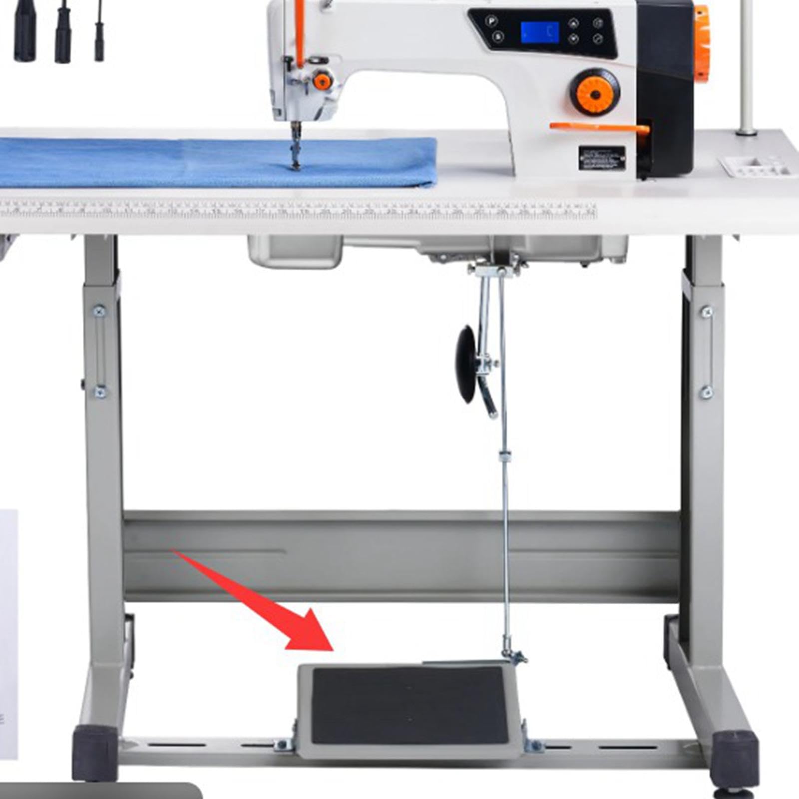 Pedal de Máquina de Coser Kit de Montaje Pie Reemplazo Instalación Simple Metal Fuerte Adecuado para Costura Hogar Mantenimiento, para Máquina Plana, Individual