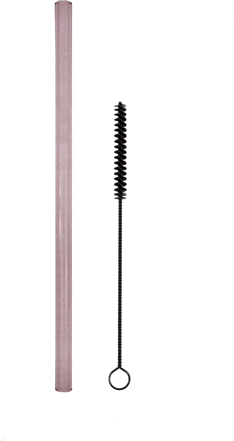Simply Straws Classic 8Inch with Brush, Pink Swizzle