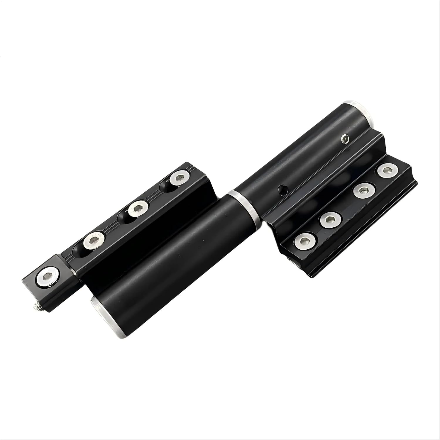 Adjustable Heavy Duty Door Hinges A380 Aluminum Alloy 20mm Groove 1Pcs(Left Black)