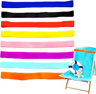 8 Pièces Pinces à Serviettes de Plage, Bandes élastiques pour Chaise de Plage, Bandes à Serviettes pour Chaises de Plage Colorées