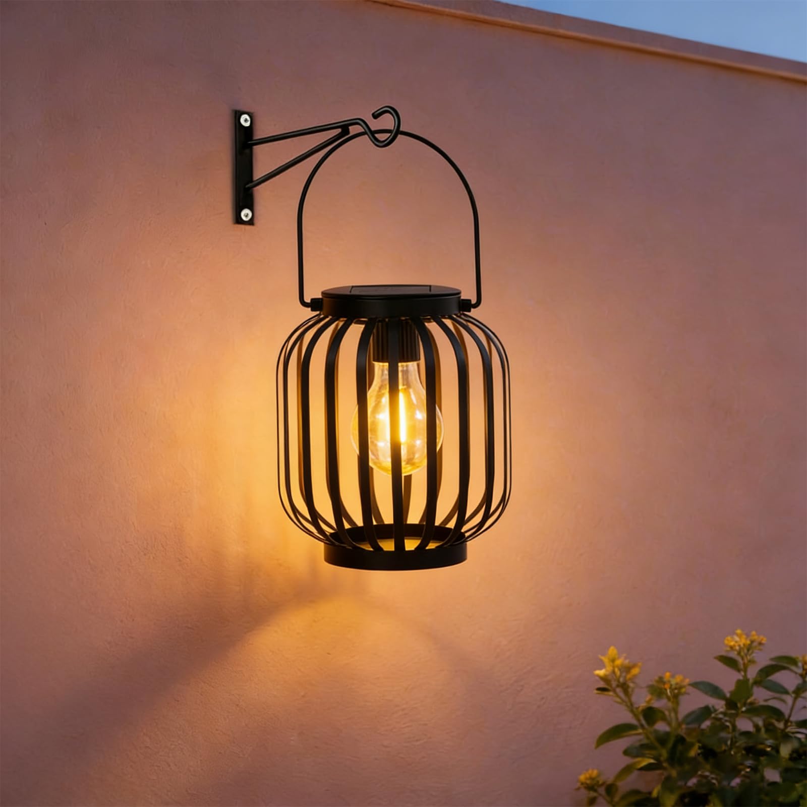 Lanterna con lampada a LED - Alimentata da pannello solare, non sono necessarie batterie, bella luce riflettente esterna in giardino e interno in casa, impermeabile