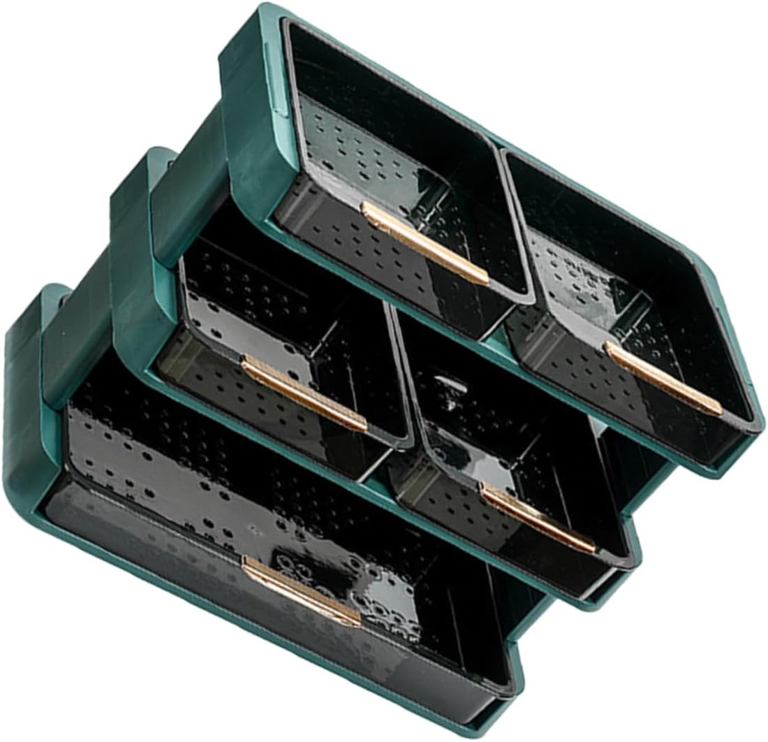 Multi-Layer Kitchen Storage Rack 3-Tier Plastic Vegetable Holder with Drainage Tray Stackable Hot Pot Side Plate Organizer for Countertop Food Storage