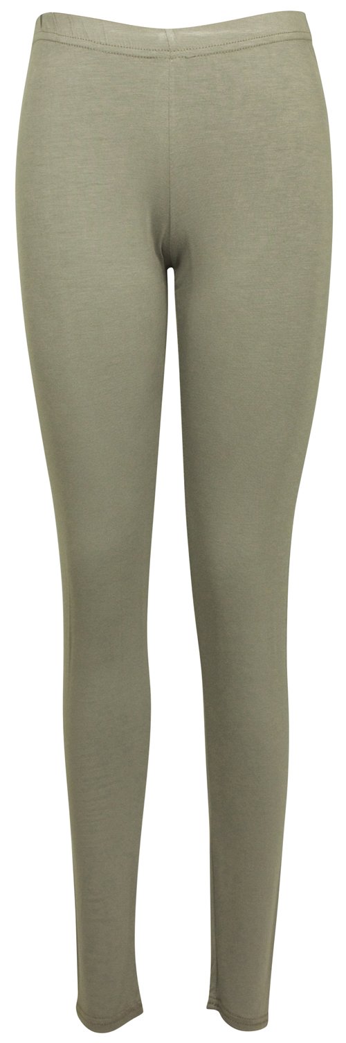 Womens New Casual Plus Size Stretch Trousers Ladies Plain Elasticated Long Basic Leggings Mocha Size 16 - 18