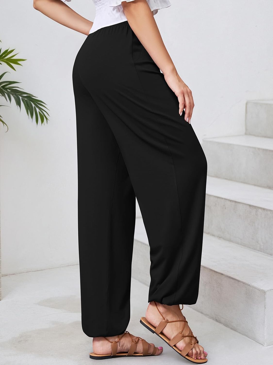 QIANXIZHAN Women's Joggers Pants, Sweatpants Lounge Yoga Boho Trousers with Pockets - Image 2