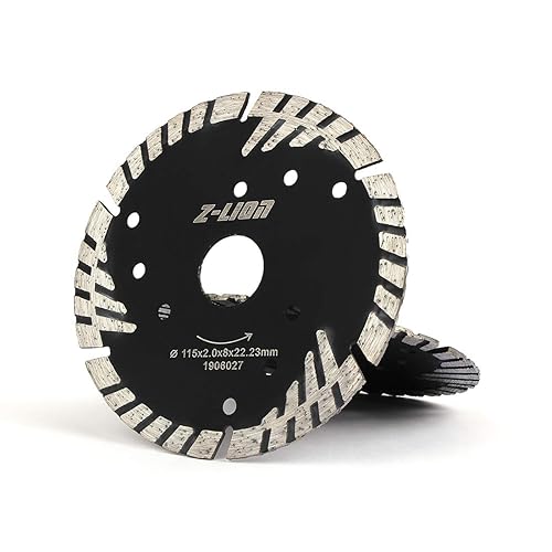 Z-LION Hoja de sierra de diamante de 4.5 pulgadas con orificios de enfriamiento, hoja de segmentos de diamante turbo para adoquines de piedra de