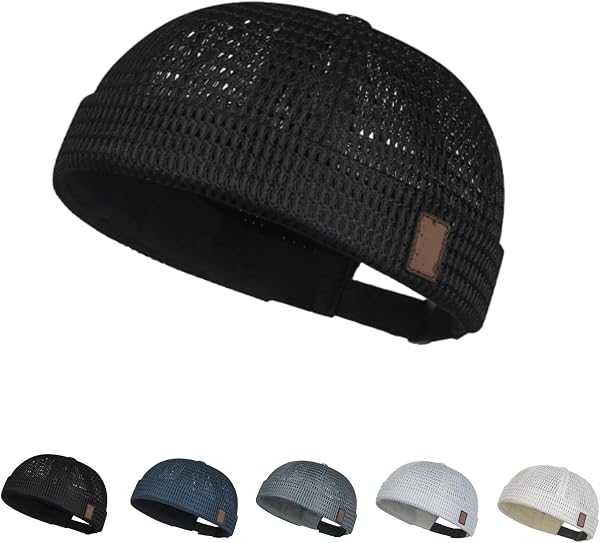 Tyiiplus Hat, Men's Breathable Brimless Docker Hat β Lightweight Mesh Skull Cap for Summer Outdoor Wear - 1