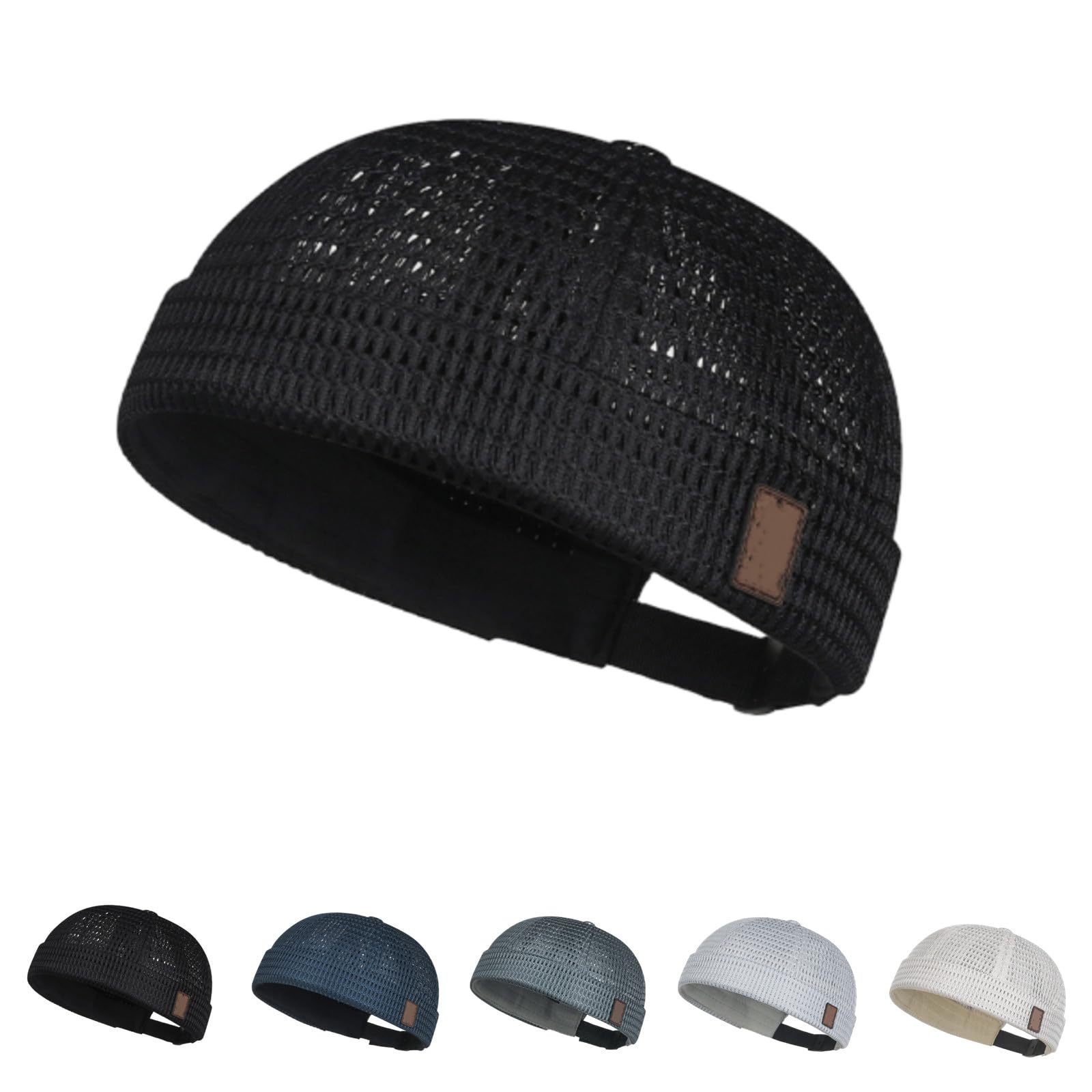 Tyiiplus Hat, Men's Breathable Brimless Docker Hat – Lightweight Mesh Skull Cap for Summer Outdoor Wear