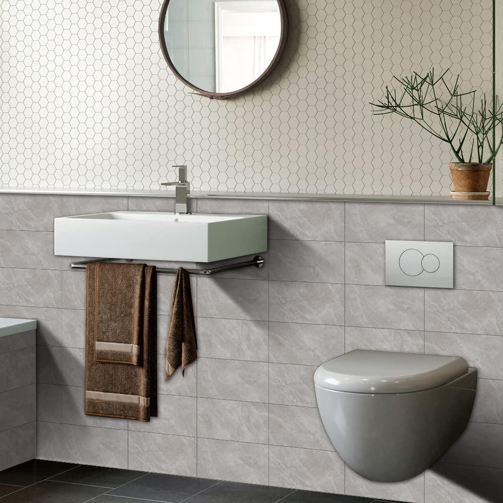 HORIWE Fliesenaufkleber Marmor - 30x15cm PVC Sticker 16 Stück