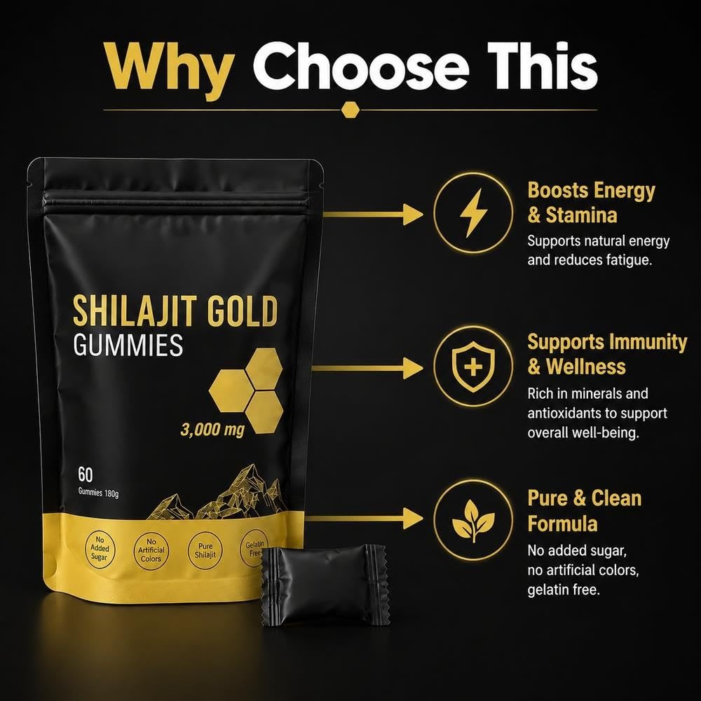 Shilajit Gold Gummies 3000 Mg Zur Unterstützung Von Energie Und
