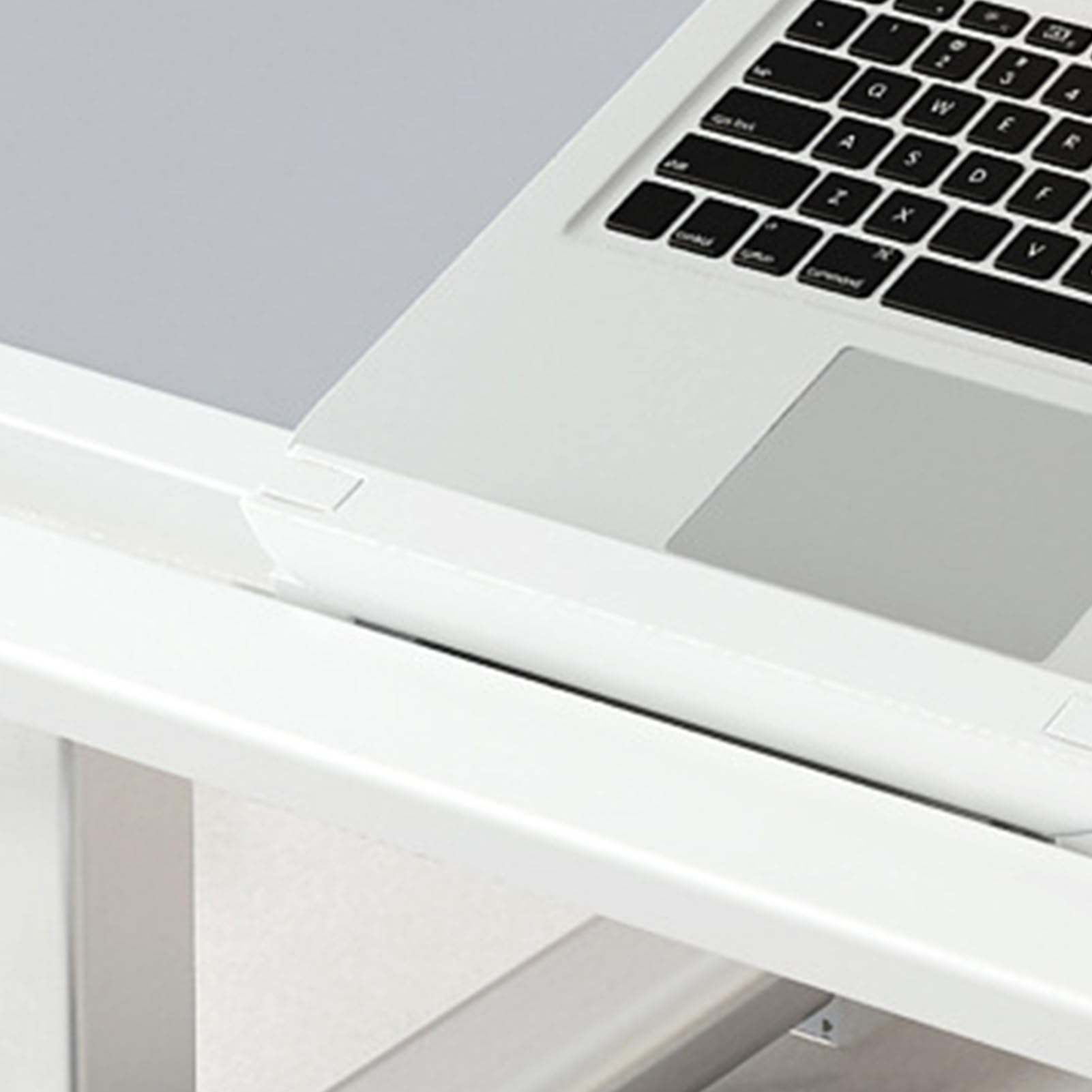 Stolik Przy łóżku na Laptopa, Składane Biurko na Laptopa, Przenośny Stolik Przy łóżku, Stolik Przy łóżku na Laptopa ze Składanymi Nogami, Obrotowy Blat Przenośne Biurko na(Jasnoszary)