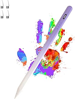 Acitve Stylus Pens for Touch Screens, iPad Pencil with 4 POM Tips Magnetic Stylus Pen for iPad/Pro/Air/Mini/Phone/Samsung/Huawei/Lenovo/IOS/Android and other Smartphone Devices - Purple