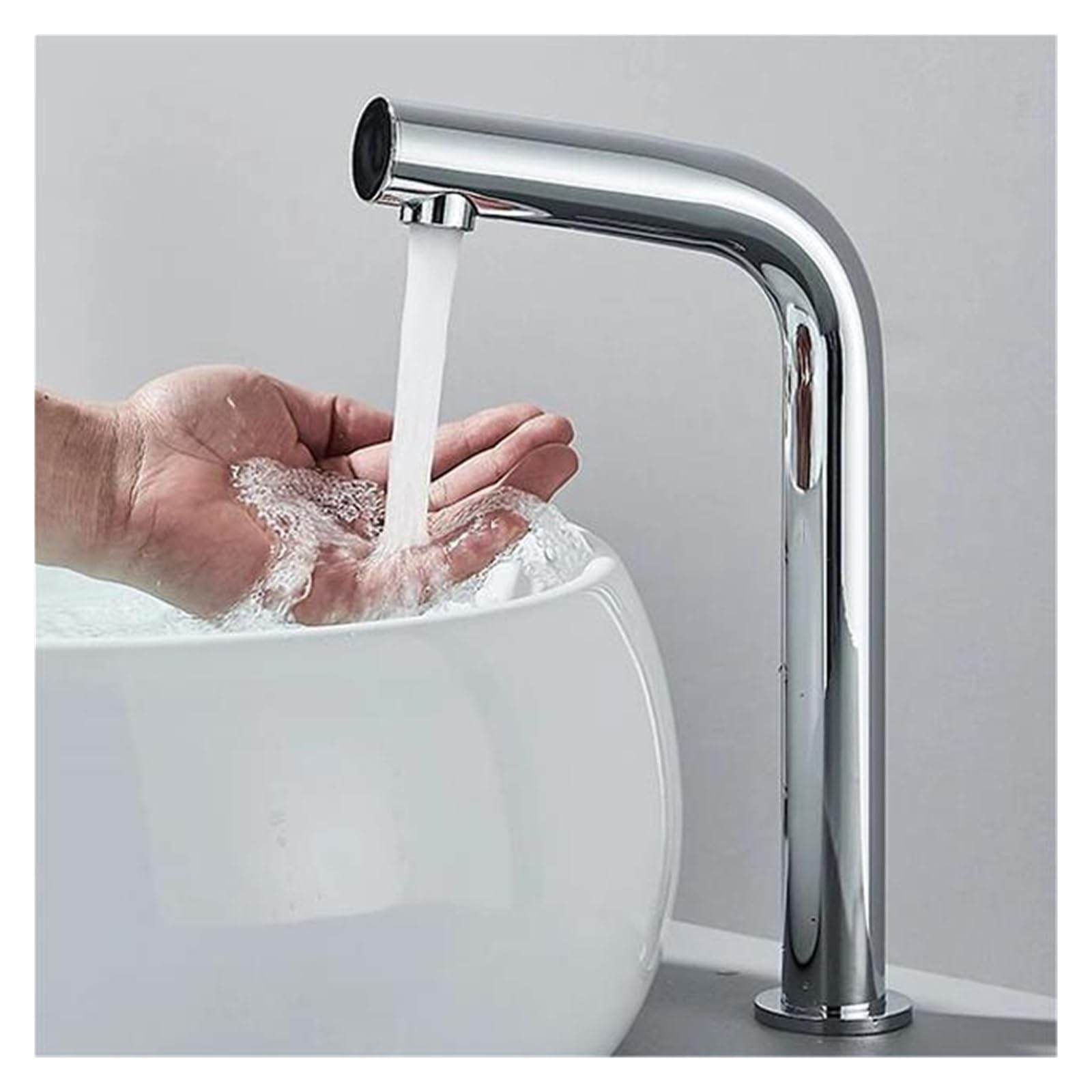 Mélangeur de lavabo en laiton haut de gamme et robinet automatique chrome noir chic