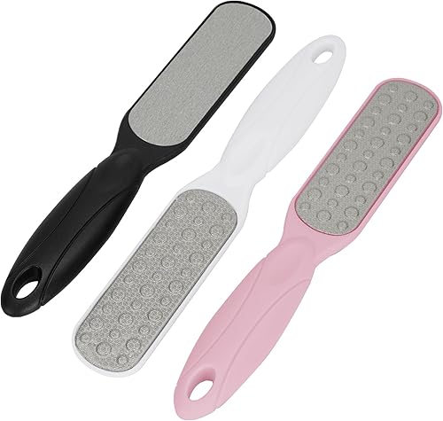 Paquete de 3 limas de pedicura para pies, removedor de callos de doble cara, raspador profesional de piel muerta, accesorios para pies húmedos y