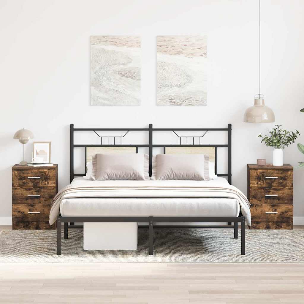 Meuble d'appoint en chêne fumé pour désencombrer le lit