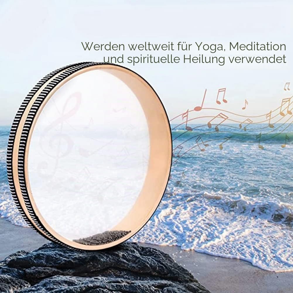 PRATYAHARA Ozeantrommeln für Meditation und Entspannung, natürliche Farbe, Regentrommeln für Stressabbau, Klangheilungsinstrumente, 1 Stück