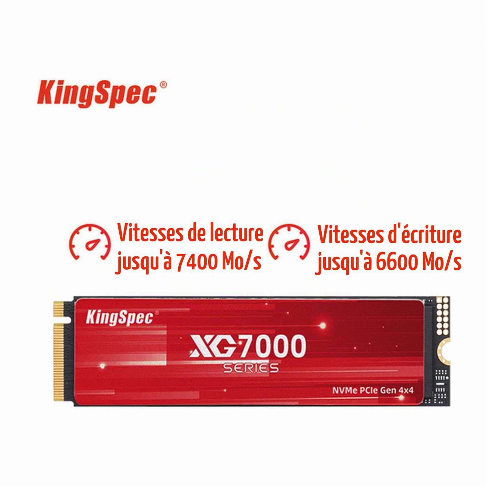 KingSpec SSD M.2 NVME 2280 PCle Gen 4×4, NVMe 1.4 2Tb XG7000-2TB (2280) Compatible Apple