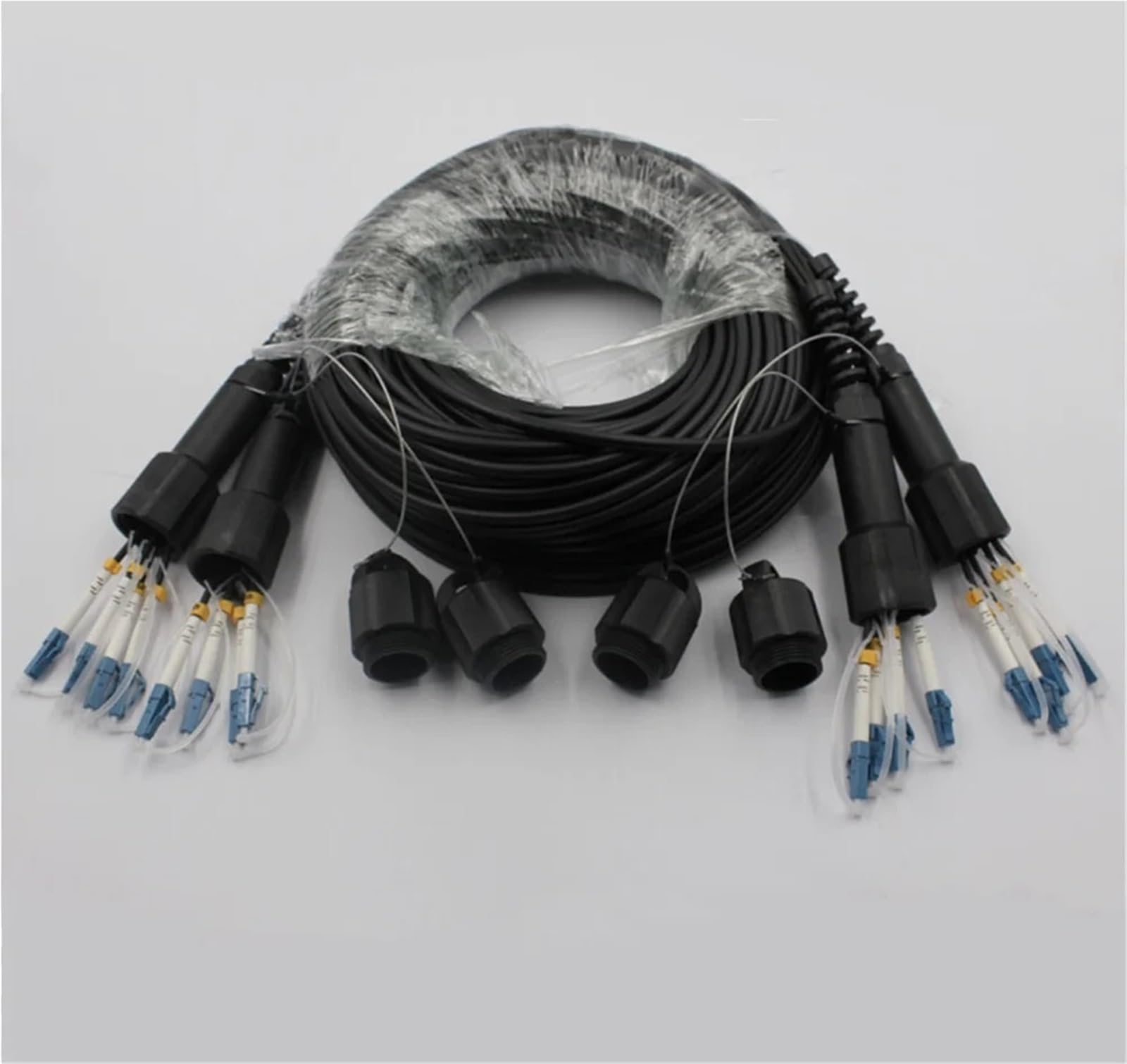 Câble patch en fibre blindée TPU 8 fils 1-50 m PDLC LSZH SM noir 8C SC LC FC ST A monomode 8 fibres optiques 20M30M40M (2 m 3 pièces LSZH LC-LC)