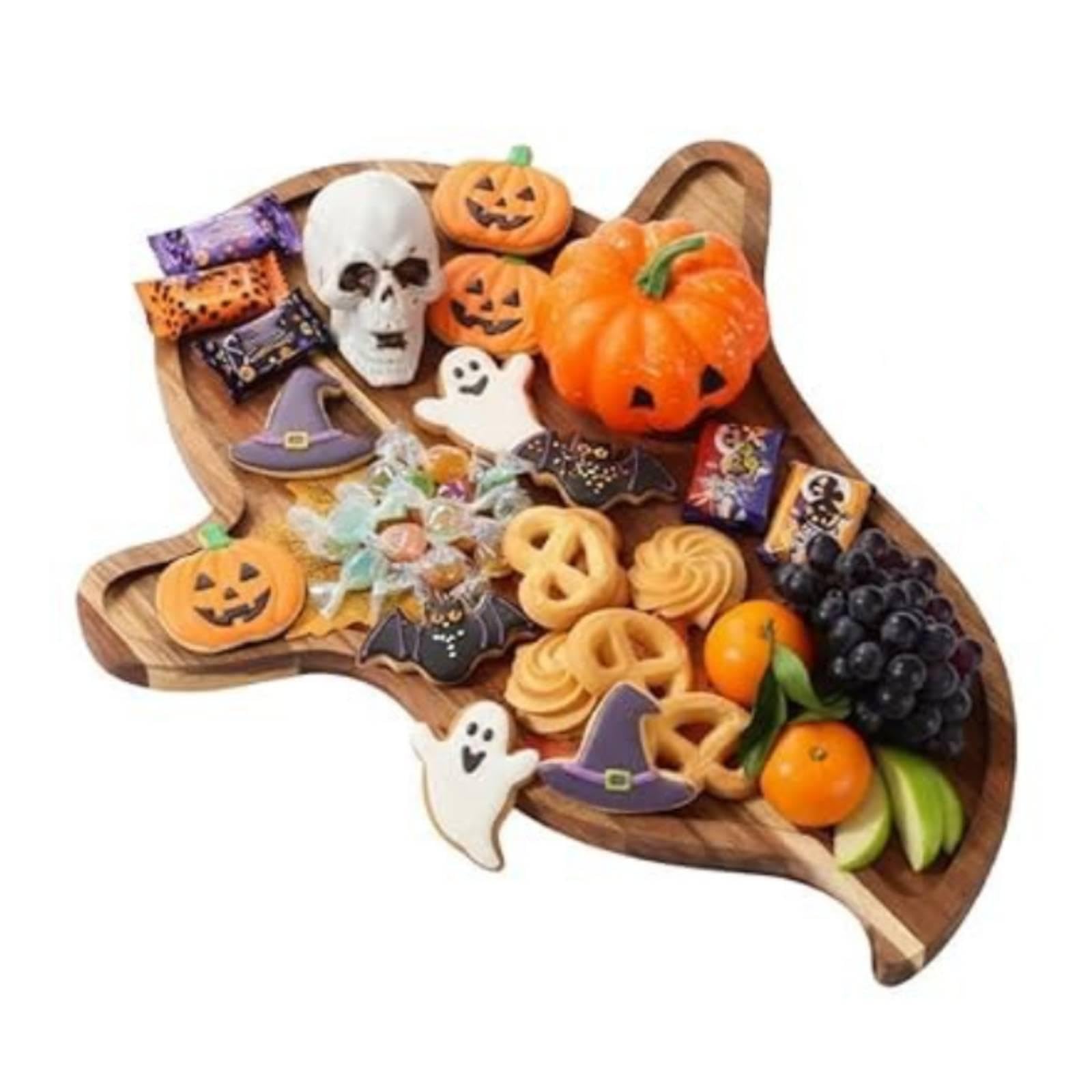 Bandeja Madera para Servir, decoración Halloween, Tabla Decorativa, Bandeja para Comida, Plato para la Mesa del Comedor, Mesa Carne