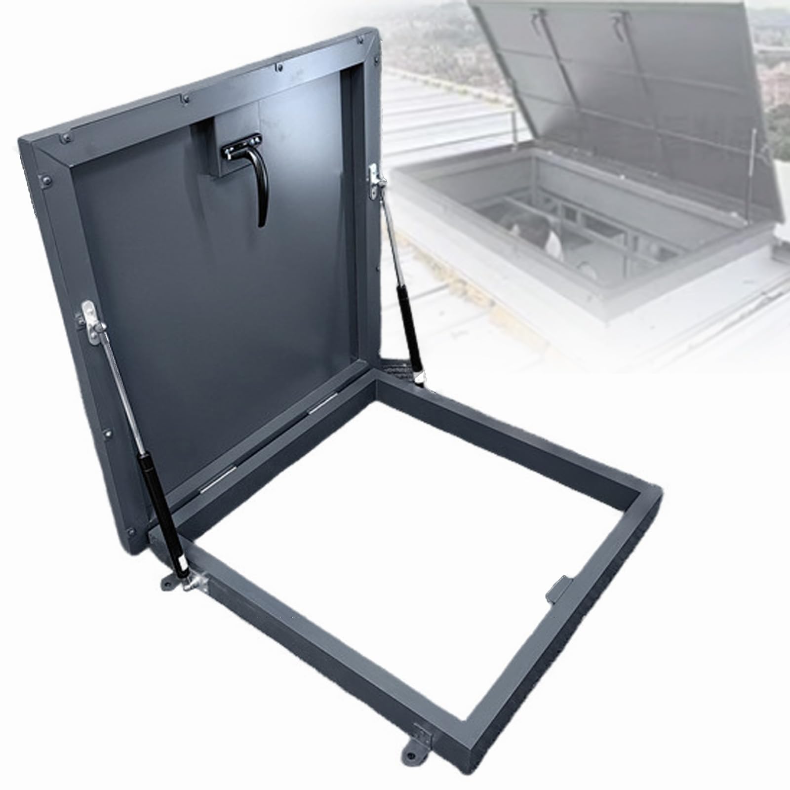 Klerdh One Color Roof Access Hatch With Support Rods, Skylight Window, Basement(90X90cm)