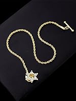 Vista 4 de Cadena de estrella de David de circonita cúbica para hombre, para traje, boda, fiesta, cristal, religioso, estrella judía, broche de solapa