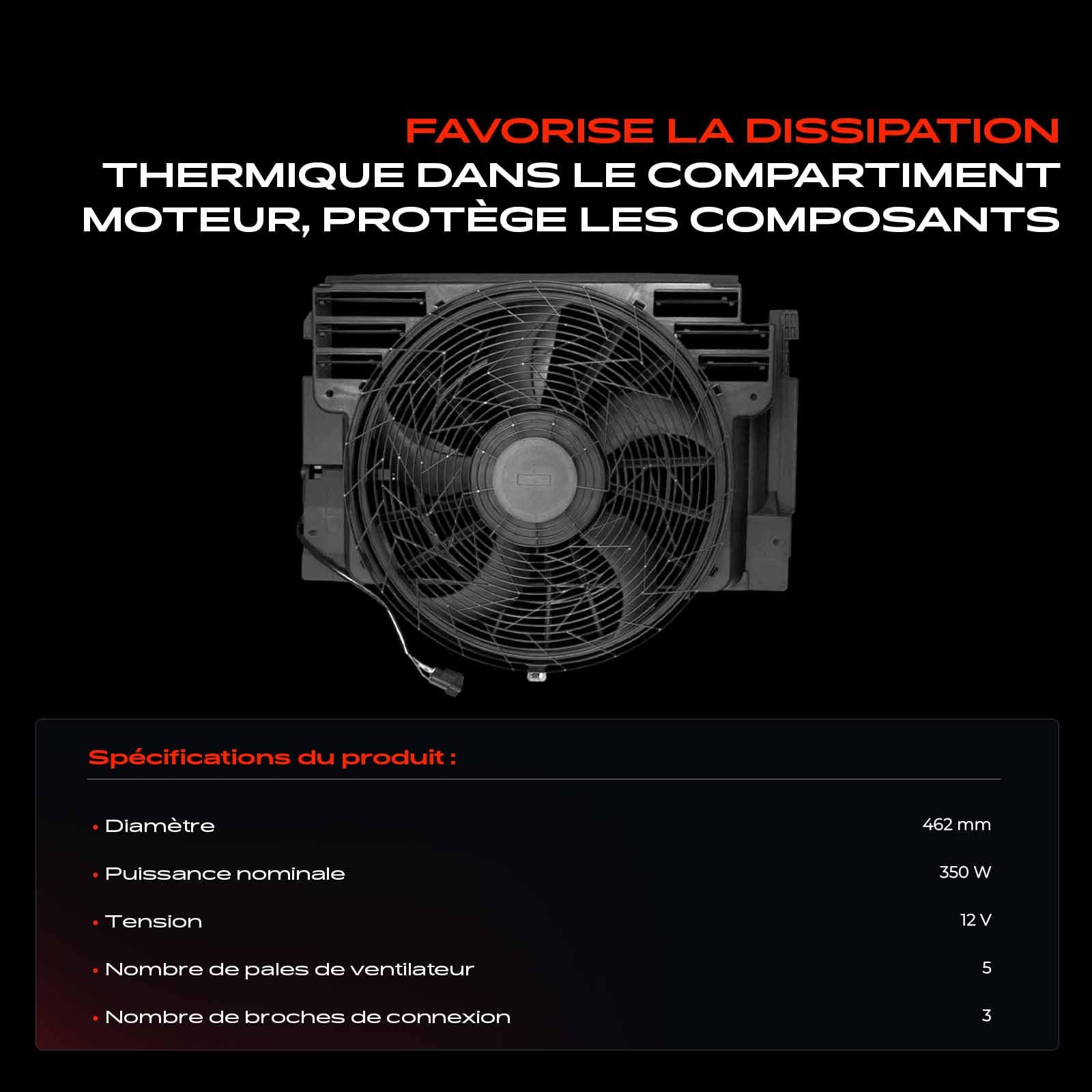 Frankberg Ventilateur de radiateur, refroidisseur de moteur,