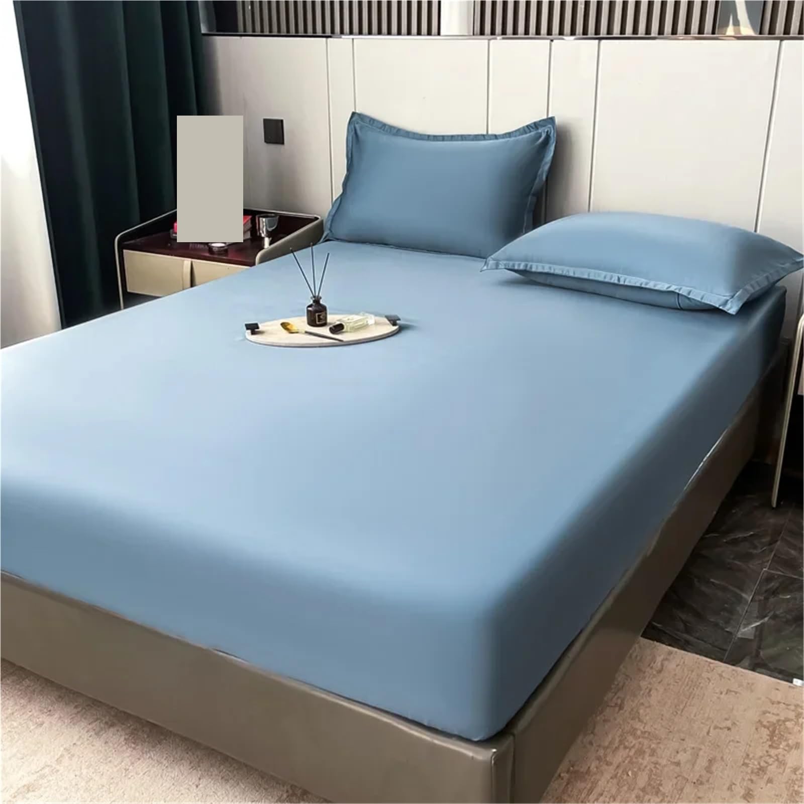 Funda de colchón Seda for Cama, sábana Tacto Fresco, Antideslizante, Helada, Tres Piezas, sin Fundas Almohada para ColchóN(Champagne,180x200cm)