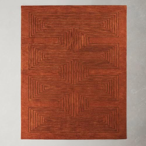 Anthrofy Austin Wool Rug 8’x10’ Terracota Rust Non-Slip