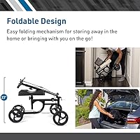 Vista 3 de BodyMed Knee Walker for Leg and Foot Injuries with Dual Brakes, Metal Basket & Knee Pad Cover Collapsible and Adjustable Knee Scooter, Broken Leg