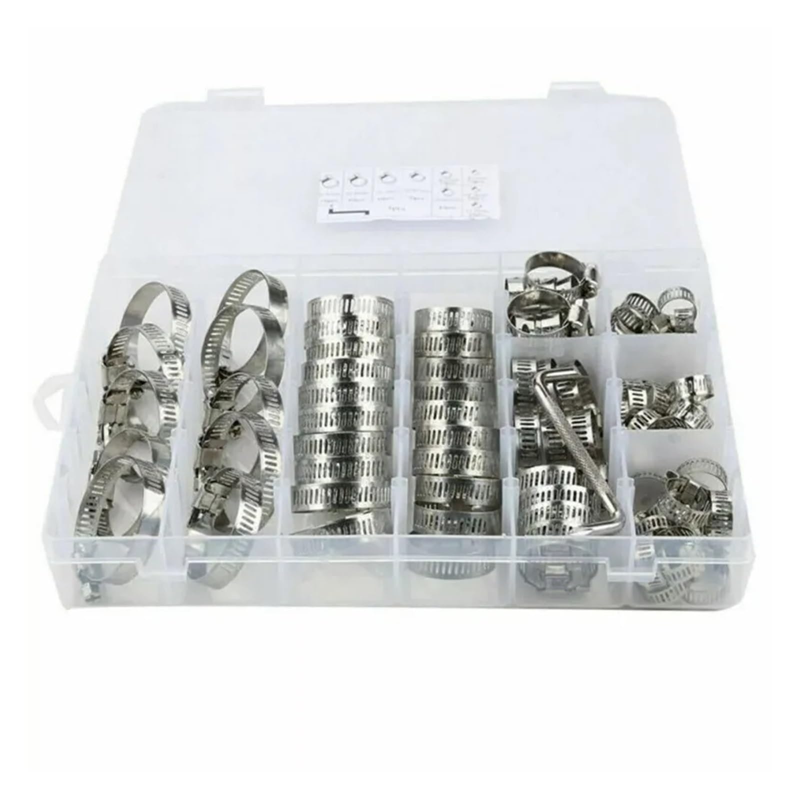 Verstellbare Schlauchschelle 101-teiliges sortiertes Edelstahl-Schlauchschellen-Set, verstellbare Auto-Kraftstoffrohrschellen