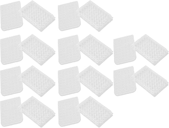 10pcs Compatible Flat Bottom Culture Plate with Lid for Laboratory Biology Room, Highly Transparent Tissue Culture Plate (48 Well)