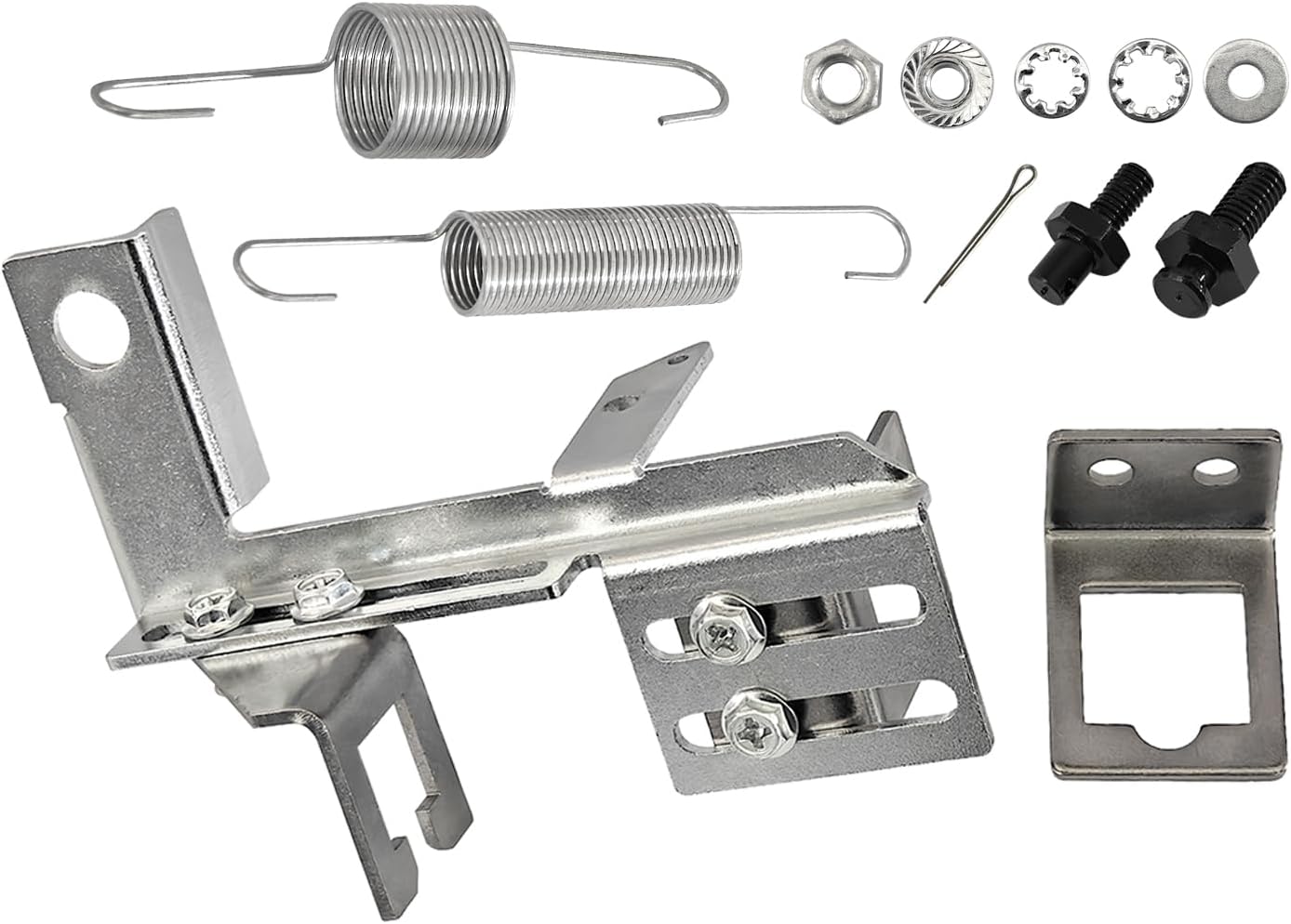 Throttle and Kickdown Cable Bracket with Springs & Linkage Studs Kit Fits for Holley Edelbrock Chevy 1977-up, 9218, TH-350 Square Mount Cable