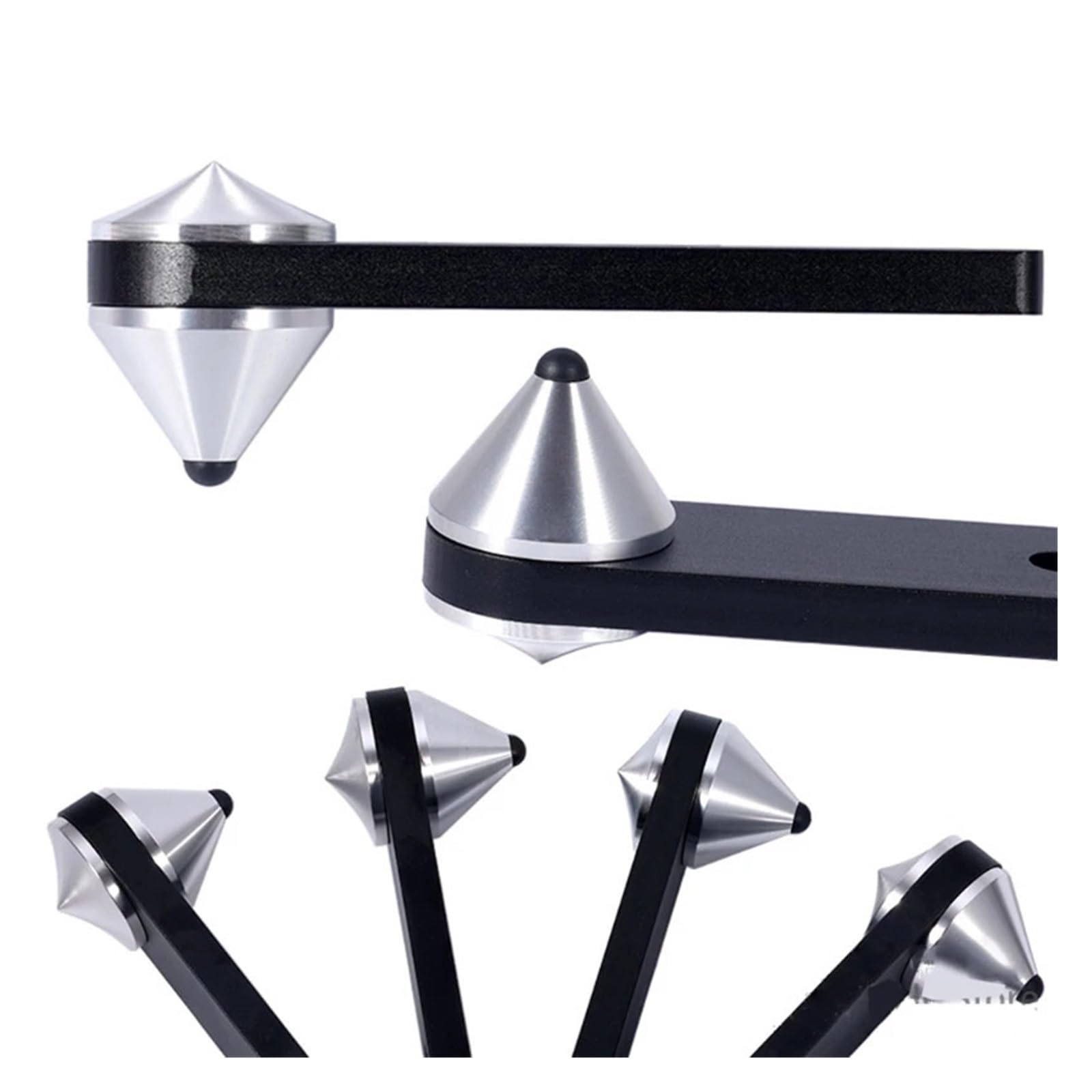 Inox SpeakerSpike Punta for altoparlante con supporto da 4 pezzi | Cuscinetti in alluminio da 39 mm di isolamento ammortizzante antiscivolo di ricambio