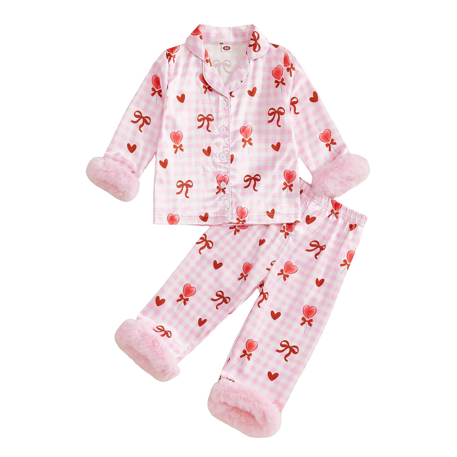Ayalinggo Toddler Kids Girl Christmas Pajamas Baby Green Satin Silk Button Down Shirts Jammies Xmas Matching Pjs Outfits