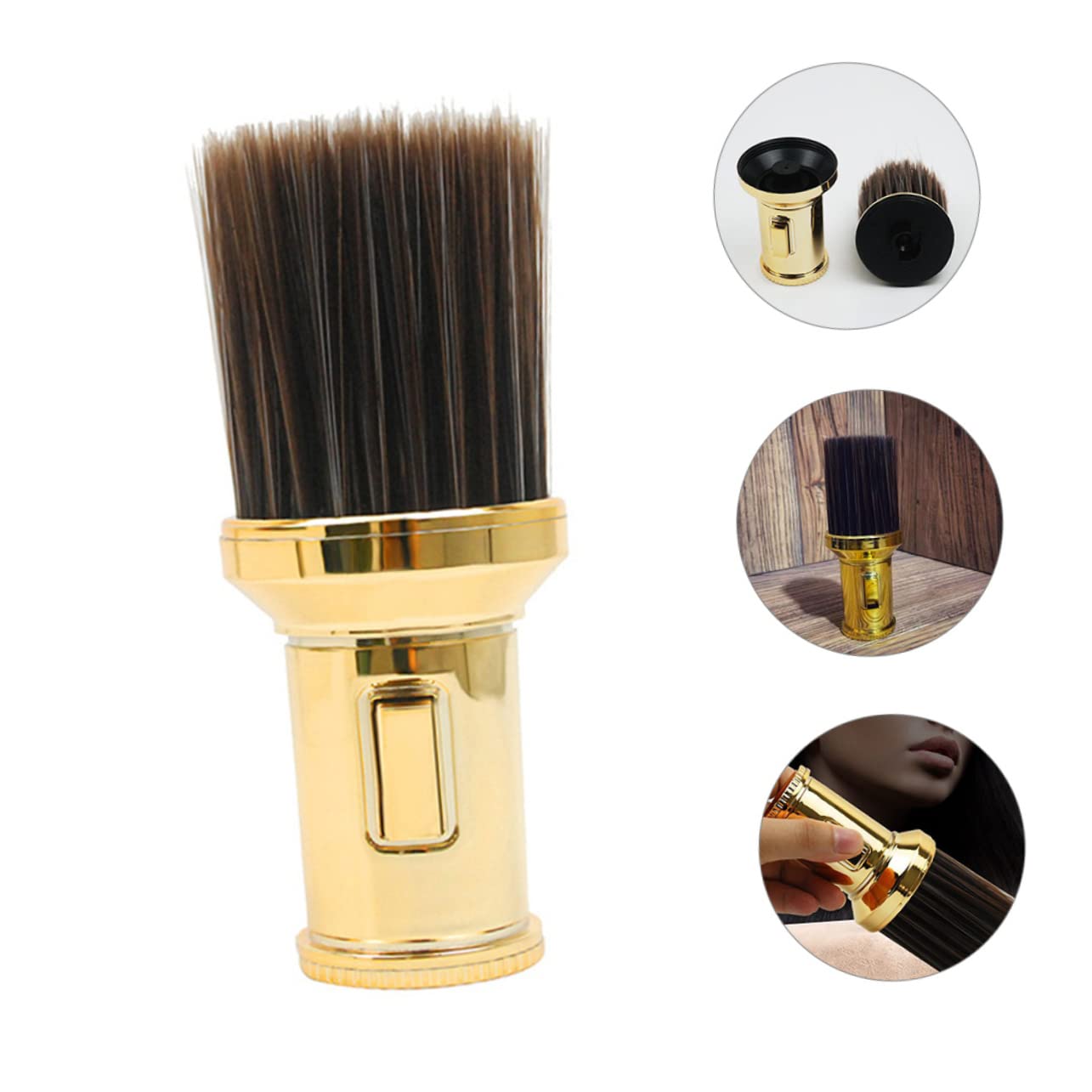 2pcs Broken Hair Brush Professional Neck Duster for Barbers Handle Hair Removal Brush for Neck Cleaning after Haircut Shave for Salon Use