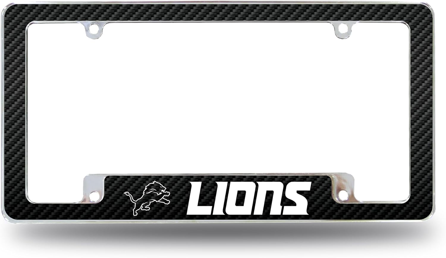 Rico Industries NFL Football Black 12" x 6" Chrome All Over Automotive License Plate Frame for Car/Truck/SUV
