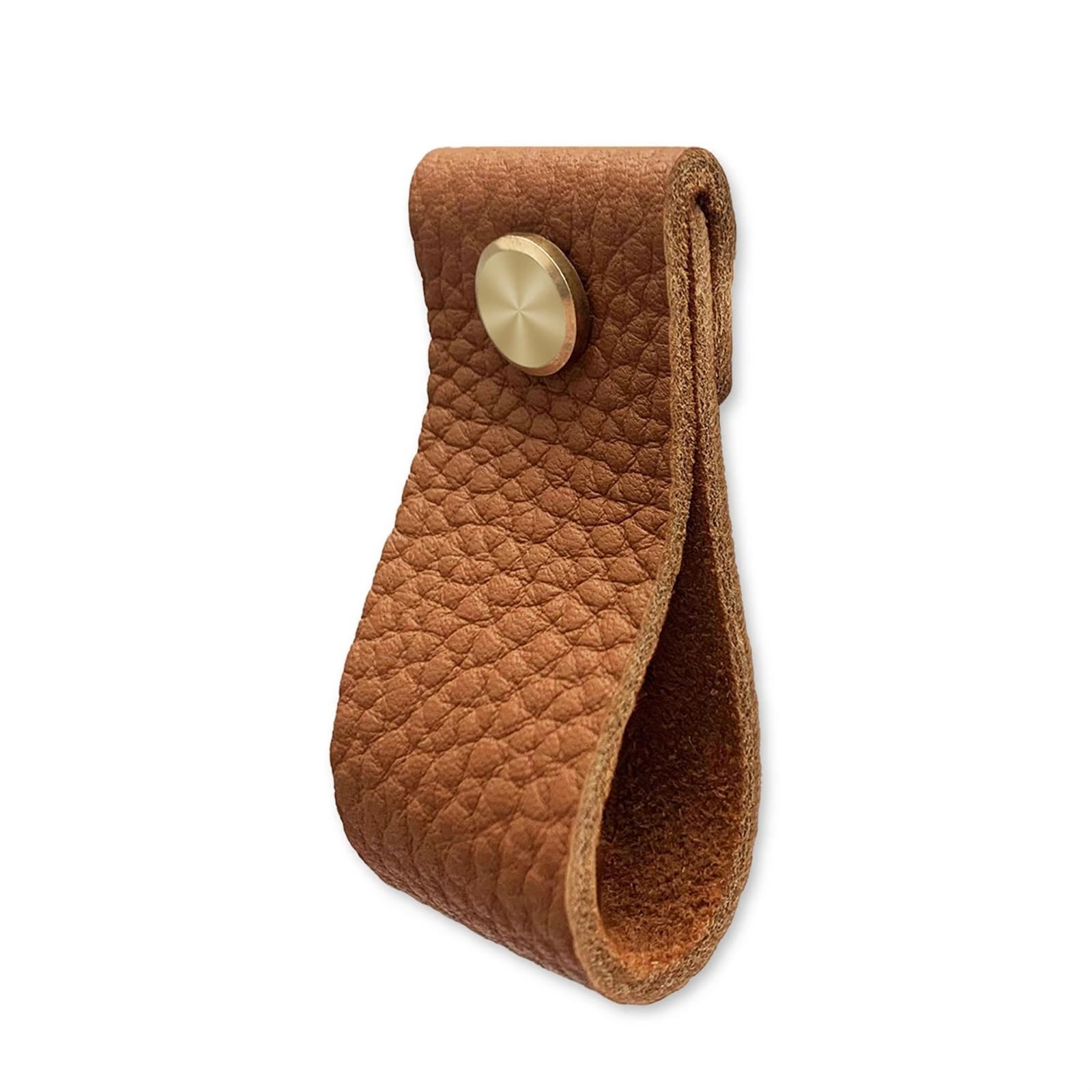 Cqahdsevf Brown Leather Drawer Pulls, Leather Drawer Knobs Multicolor Brass(Brown)