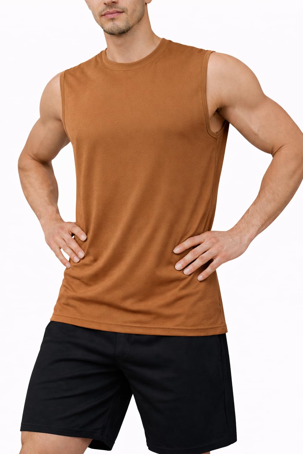 moyzikh Men’s Sleeveless Tank Top | Round Neck Polycotton Vest for Gym, Workout, Running & Casual Wear-picture-24